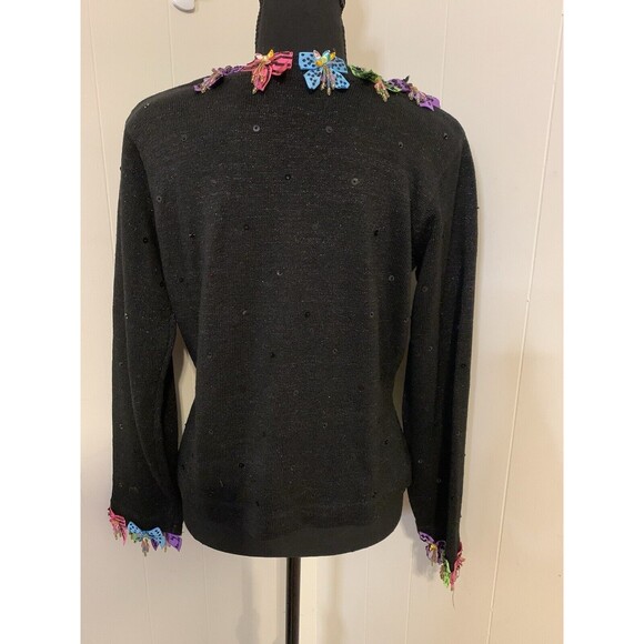 Design Options Philip Jane Gordon Sweater Size Small S Embellished Bows Vintage - Picture 2 of 4